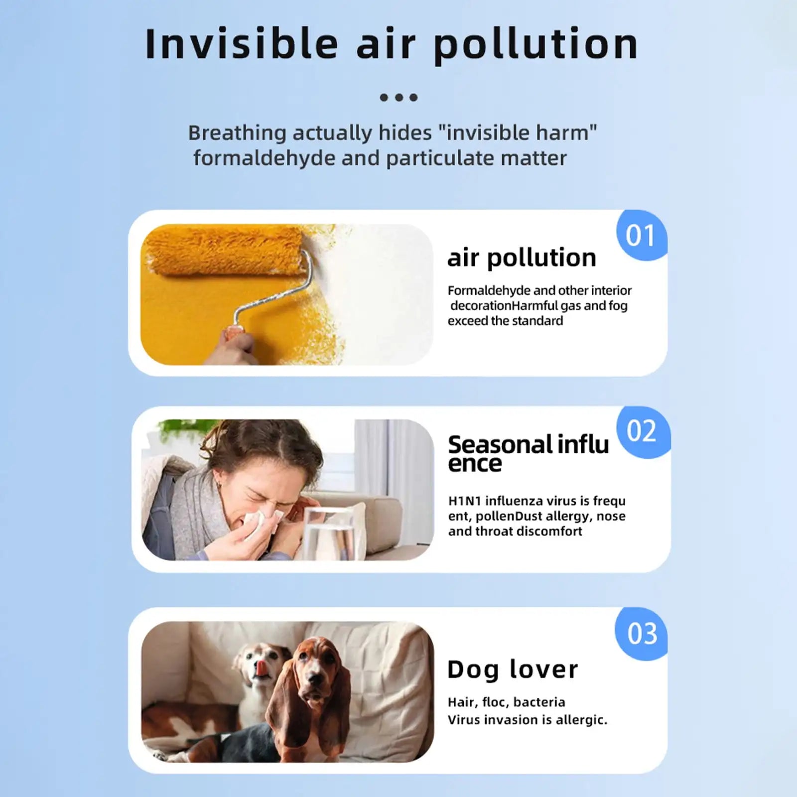 Portable Air Purifier Vacuum Household Plug-in Smart Air Purifier Deodorization Deodorant for Cat Litter Box Room Cat Products