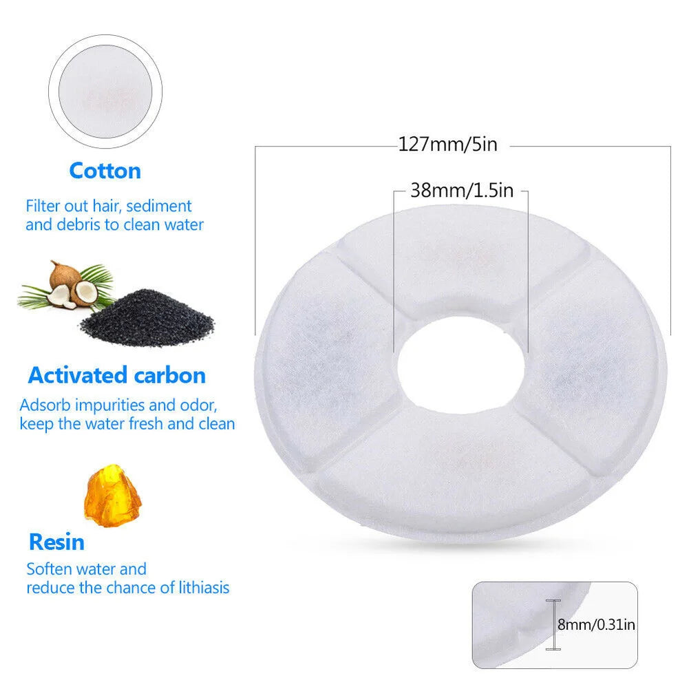 Replacement Activated Carbon Filter for Cat Water Fountain Pet Water Dispenser Replacement Filters Manufactured by Brand Name
