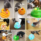 3-Level Interactive Plastic Cat Toy Pet Training Roller Amusement Plate Balls Puzzle Mental Physical Exercise Sustainable