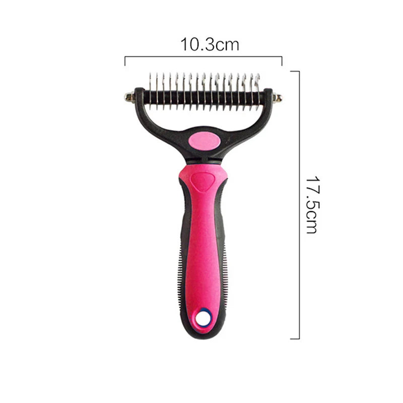 Pet Hair Remover Comb for Cats 2-Sides Dematting Tool for Dogs Cat Pets Grooming Brush Cat Hair Remover Brush 17 Gears Dog Brush