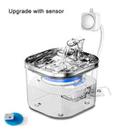 2L Transparent Automatic Cat Water Fountain 304 Stainless Steel Cat Fountain Pet Water Dispenser with Filters