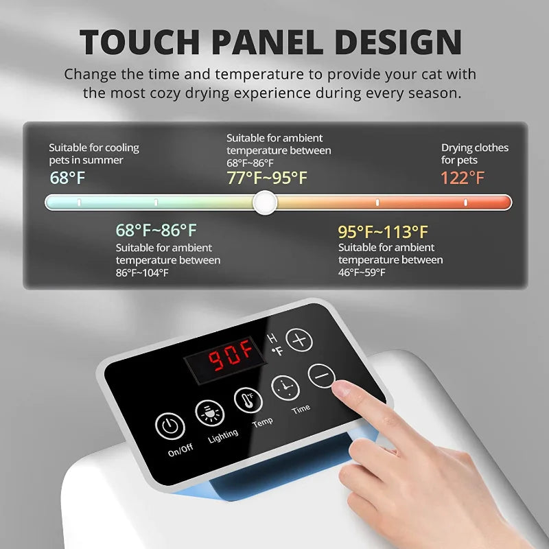 Electronic Pet Dog Hair Dryer Box Quiet Cat Hair Dryer 60L Fast Drying Blower Intelligent Control Adjustable 360 Degree Wind
