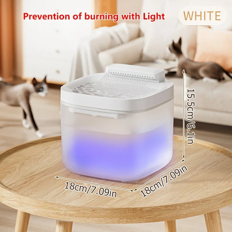3L/101.45oz Smart Cat Water Fountain USB Powered Operating Voltage Quiet Operation Automatic Recirculating System for Cats