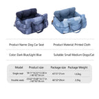 Travel Safety Bolster Vintage Denim Patchwork Dog Car Seat Bed with Safety Buckle Customized LOGO Luxury Dog Beds Pet Car Seat