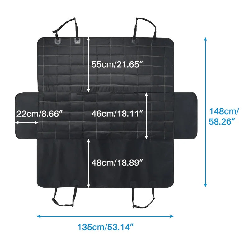 OEM Car Cover for Dog Car Seat Cover Car Back Seat Cover for Pets Non-Slip and Scratch-Resistant 135 X 148 cm Black