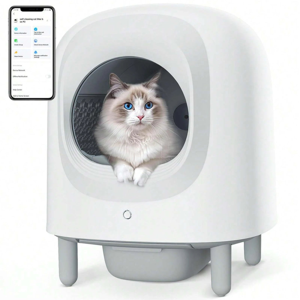 Petree Automatic Cat Litter Box 56L Large Capacity Self-Cleaning APP Control Easy Clean Features Safety Protection Odor Removal