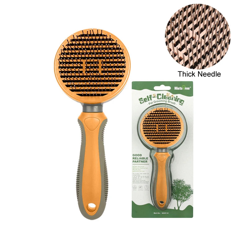 Dog Brush Self-Cleaning Cat Comb Needle Portable Pet Hair Remove Brush for Long Hair Dogs Pet Grooming Brush Dog Products