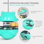 Eco-Friendly Plastic Cat Teaser Stick Slow Feeder Ball Funny Tumbler Food Dispenser for Kitten Pets Supplies