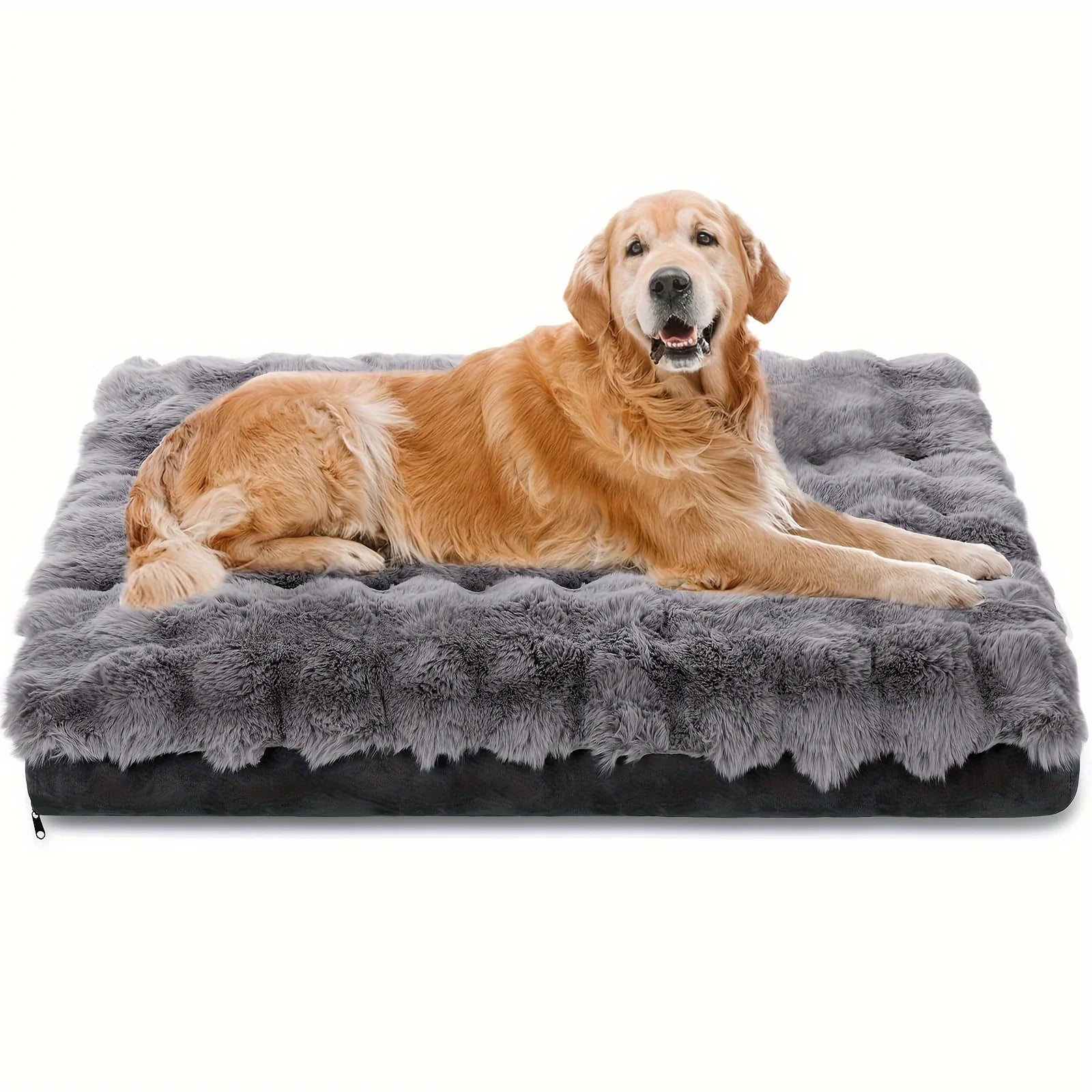 Luxury Extra Large Orthopedic Dog Bed with Anti-Slip Removable Washable Cover Soft Plush Faux Fur Fluffy Mat Cats Winter Season