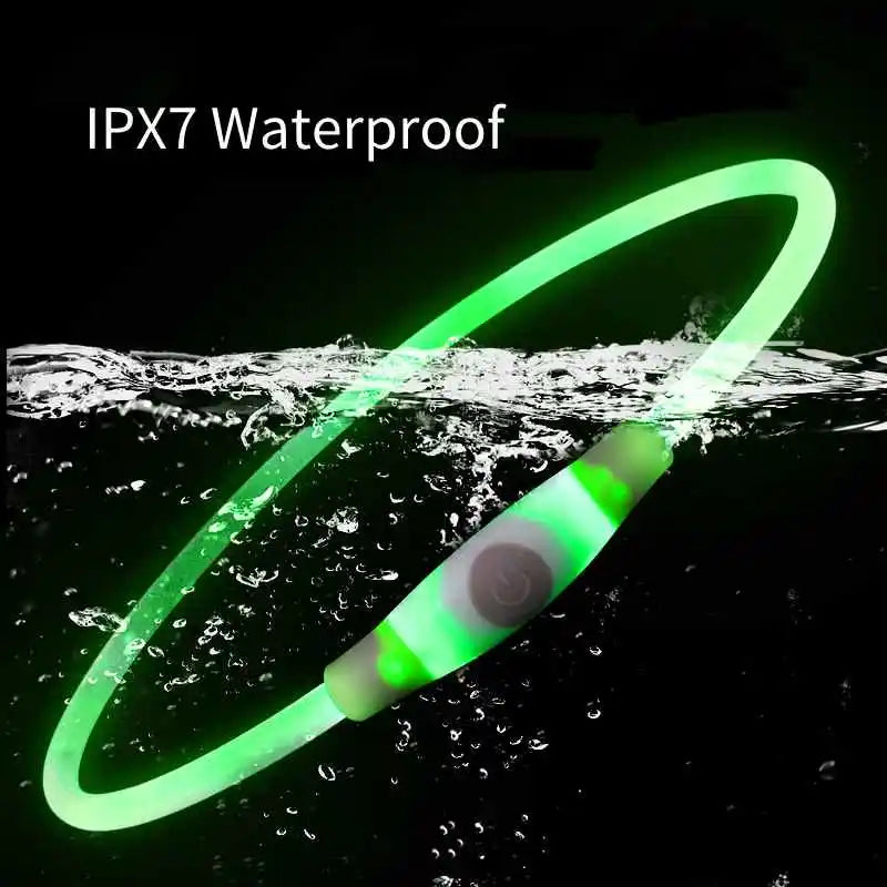 Waterproof Electronic Pet Multicolor LED Dog Collar Adjustable Flash Pet Collars Type C Recharge Pet Collars for Dogs Anti-Lost