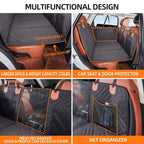 Extended Dog Car Seat Cover for Back Seat Extra Larger Hard Bottom Car Back Seat Extender Dogs Fit for All Cars with Safety Belt