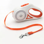 Automatic Retractable Nylon Pet Lead LED Light Dog Walking Leash Solid Pattern Plastic Traction Rope Designer Dog Walking Gear