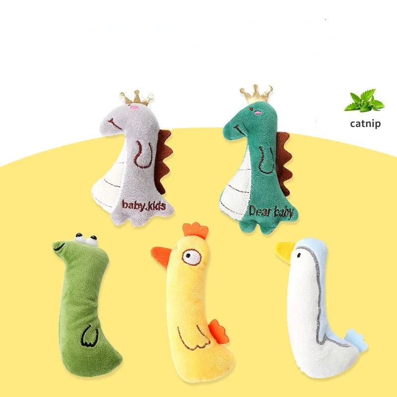 Cute Animal Catnip Toy for Pet Training Plush Puppy Bite-Resistant Chew Toy for Cat Cleaning Pet Supplies