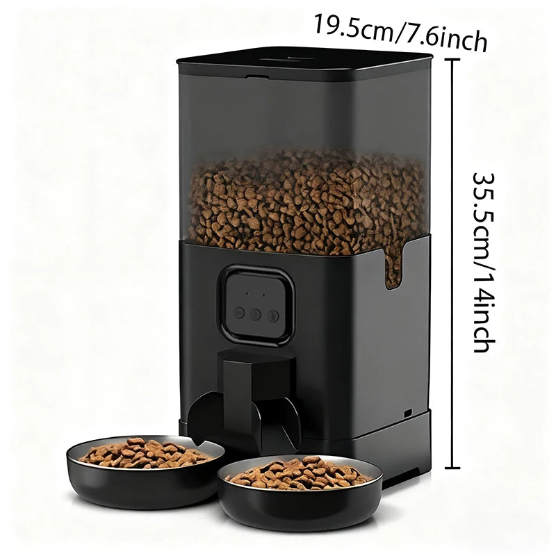 4L/6L OEM Dual Bowls Automatic Dog Feeder WIFI Control Pet Feeder with Stainless Steel Bowl Timed Memory Dog Dry Food Dispenser