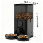4L/6L OEM Dual Bowls Automatic Dog Feeder WIFI Control Pet Feeder with Stainless Steel Bowl Timed Memory Dog Dry Food Dispenser