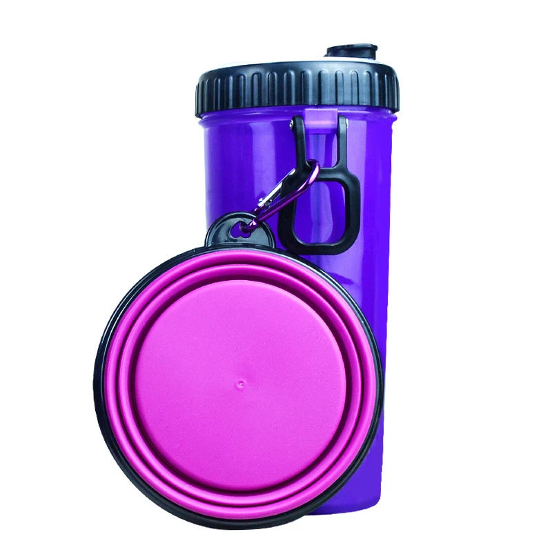 4 in 1 Pet Portable Dog Water Bottle With 2 Collapsible Bowls Travel Pet Manufacturer OEM Pet Water Bottle Feeder Dog Bottle
