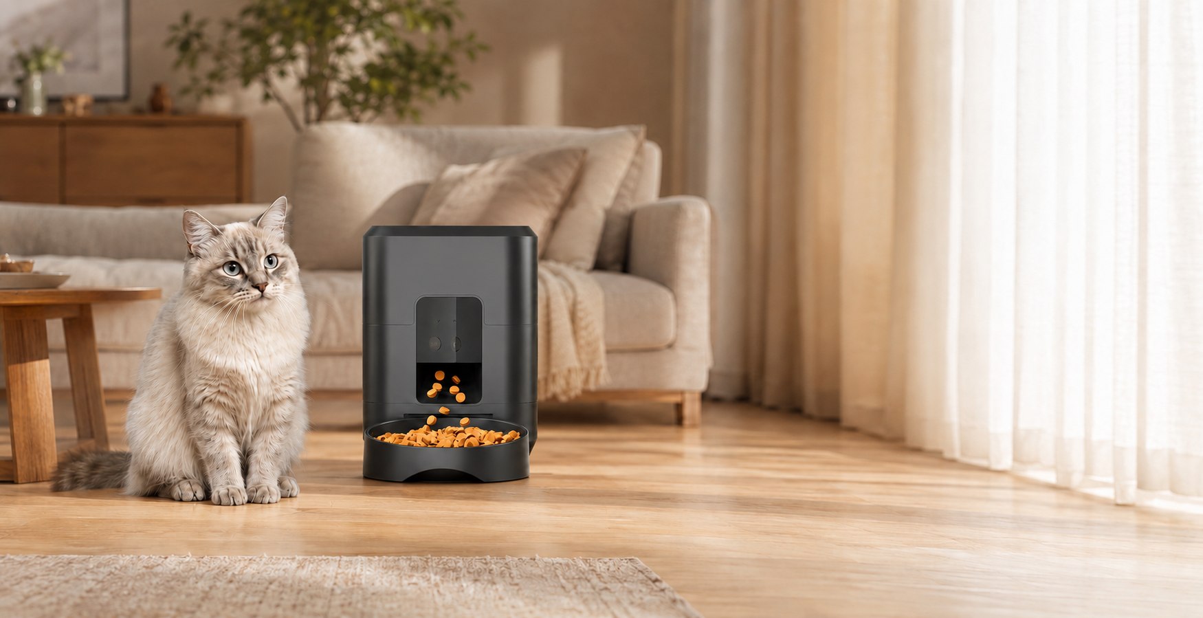 Popular compact 2L automatic pet feeder for cats and dogs