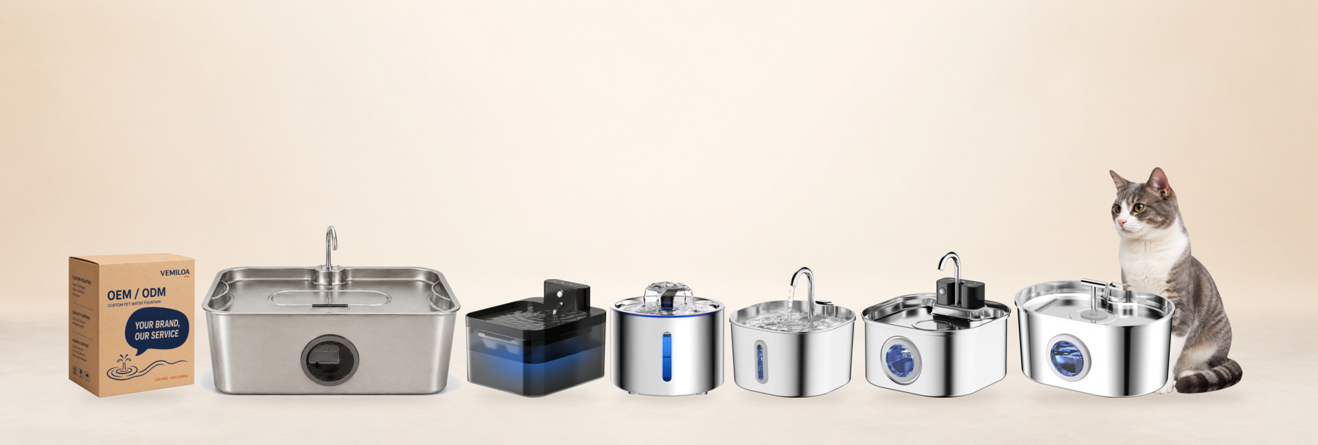 Vemiloa automatic cat water fountain OEM and ODM customization